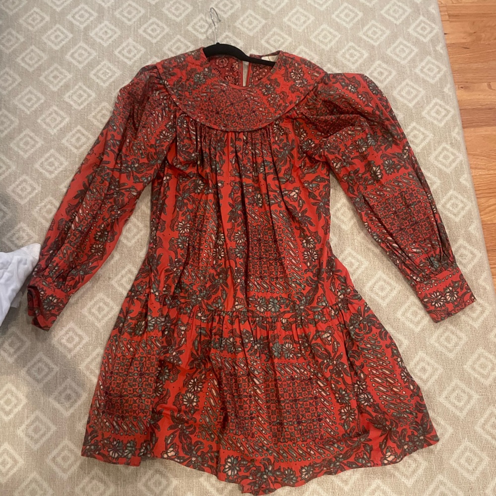 ULLA Johnson shift dress in red and green size 10/12